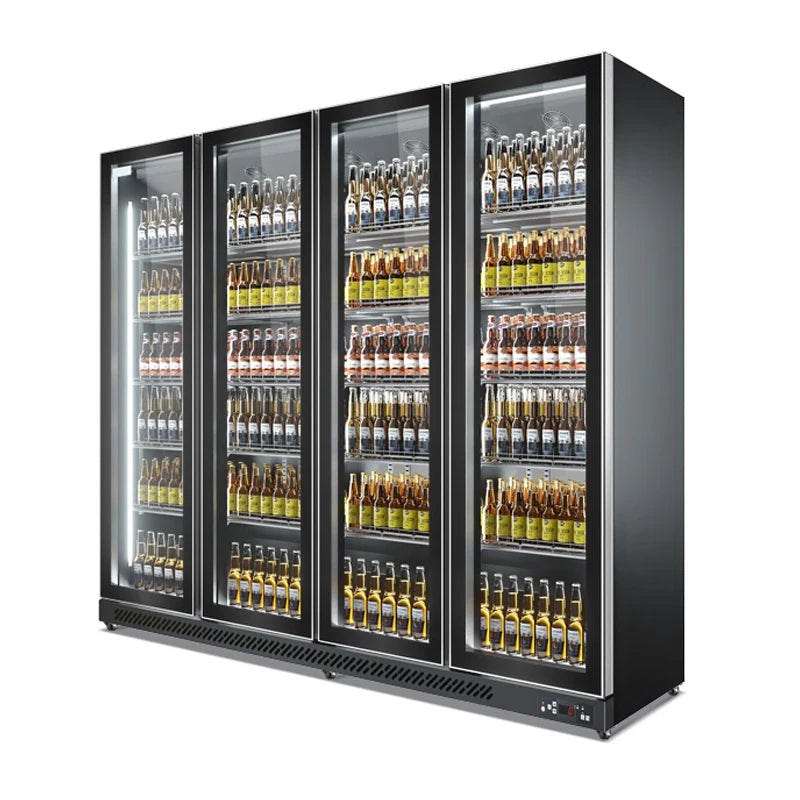 Commercial 3 Glass Door Beer Milk Refrigerator Freezer Cabinet Supermarket Multideck Fridge