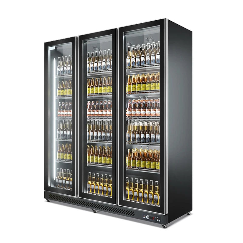 Commercial Beer Beverage Chiller Cola Vertical Display Drink Cooler Refrigerator for Supermarket