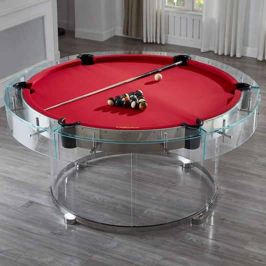 Commercial Club Leisure and Entertainment Table Tennis Table, Chinese Black Eight Tempered Glass Circular Table for BilliardsTen