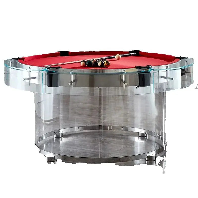 Commercial Club Leisure and Entertainment Table Tennis Table, Chinese Black Eight Tempered Glass Circular Table for BilliardsTen