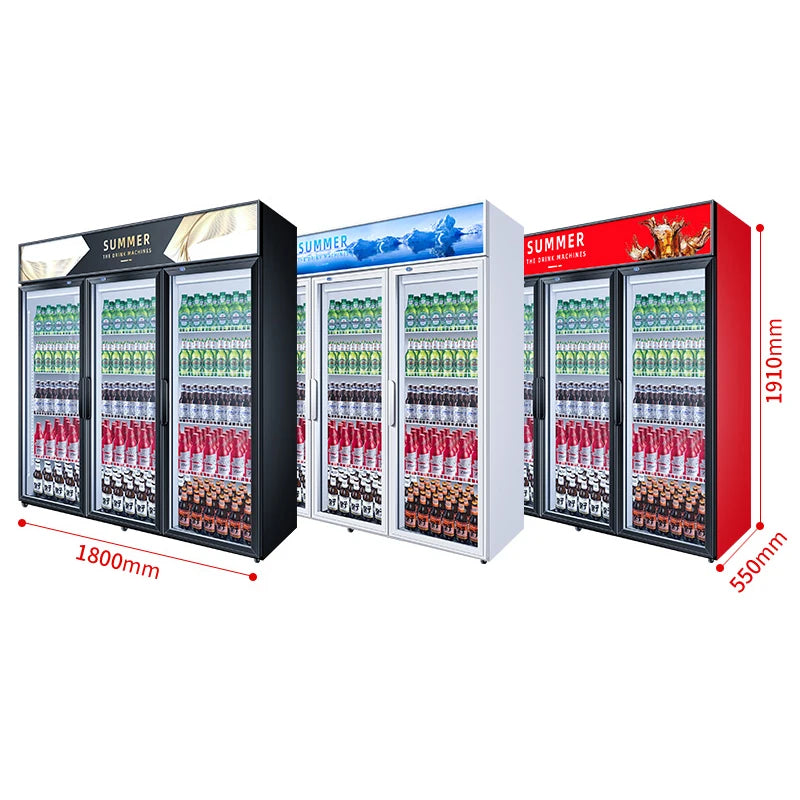 Commercial Frost-Free Vertical Large-Capacity Fruit Preservation Beverage Refrigerated Single and Double Door Display Cabinet