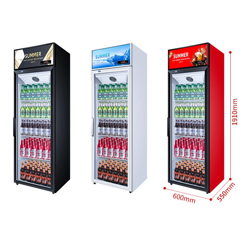 Commercial Frost-Free Vertical Large-Capacity Fruit Preservation Beverage Refrigerated Single and Double Door Display Cabinet