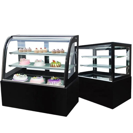 Commercial air cooler curved table top fresh keeping cabinet refrigerated cake ice cream display cabinet showcase