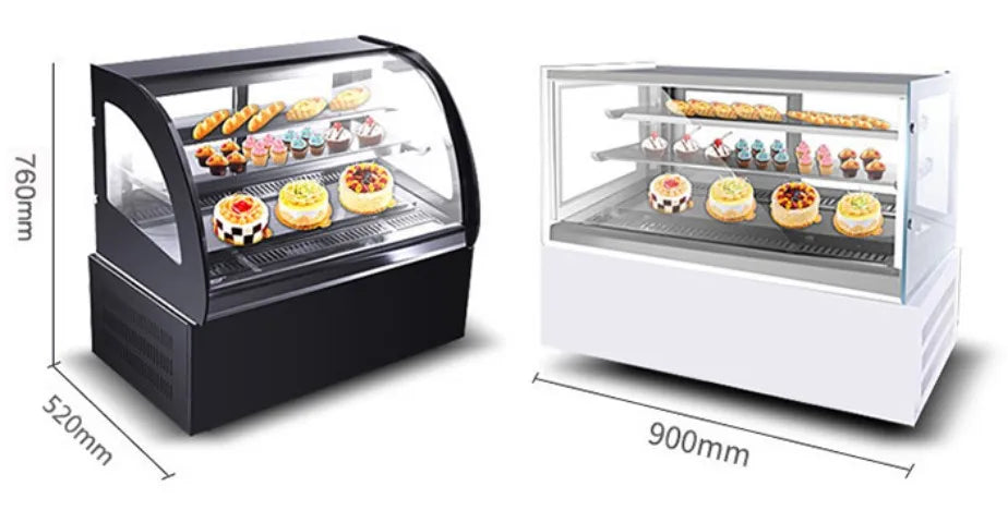 Commercial air cooler curved table top fresh keeping cabinet refrigerated cake ice cream display cabinet showcase