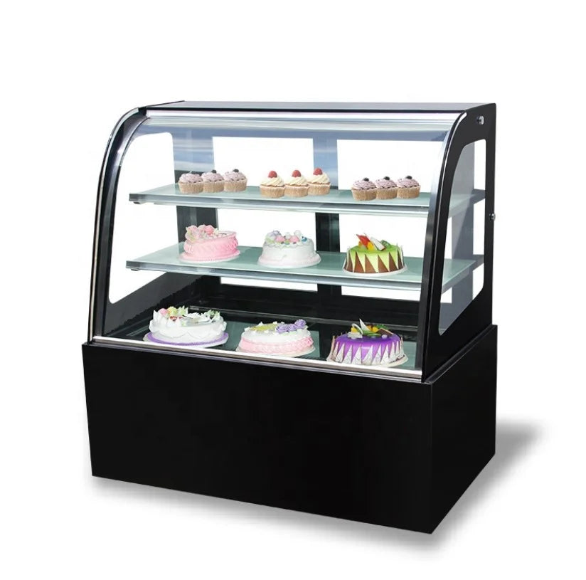 Commercial air cooler curved table top fresh keeping cabinet refrigerated cake ice cream display cabinet showcase