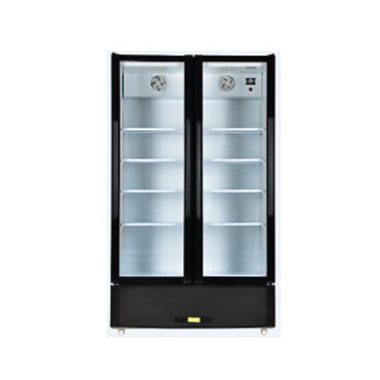 Commercial beverage refrigerator cooling beverage display cooler supermarket double door refrigerator