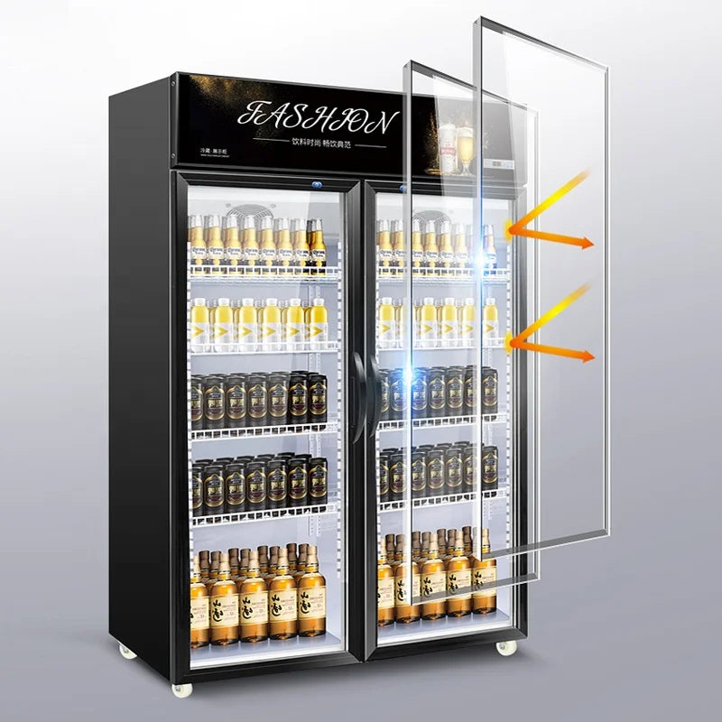 Commercial beverage showcase refrigerator glass door beer display cabinets