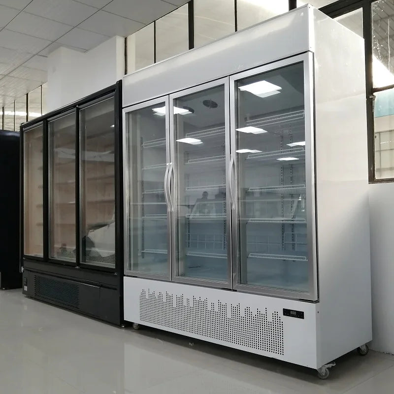 Commercial ice cream display vertical showcase freezer upright freezer with glass door