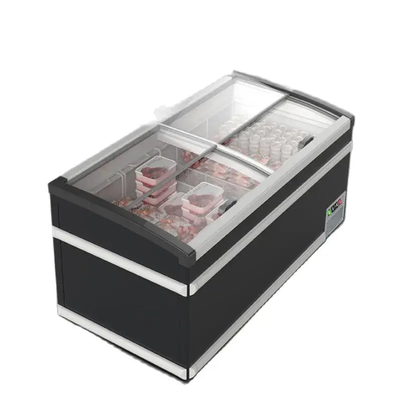 Commercial large capacity combination island freezer freezer freezer freezer glass door horizontal display cabinet for supermark
