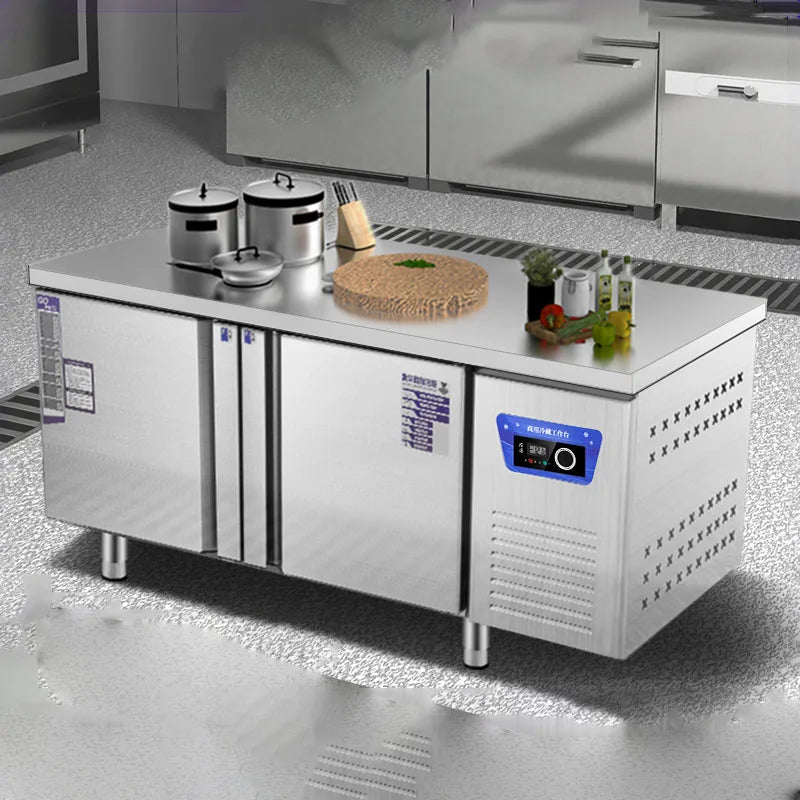 Commercial refrigeration workbench, freezer, freezer, stainless steel operation console, refrigerator, flat cooling and preserva