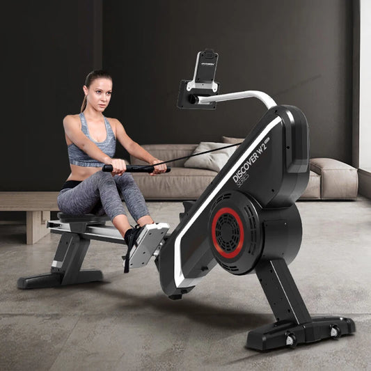 Commercial self generating wind resistance dual power rowing equipment for gyms