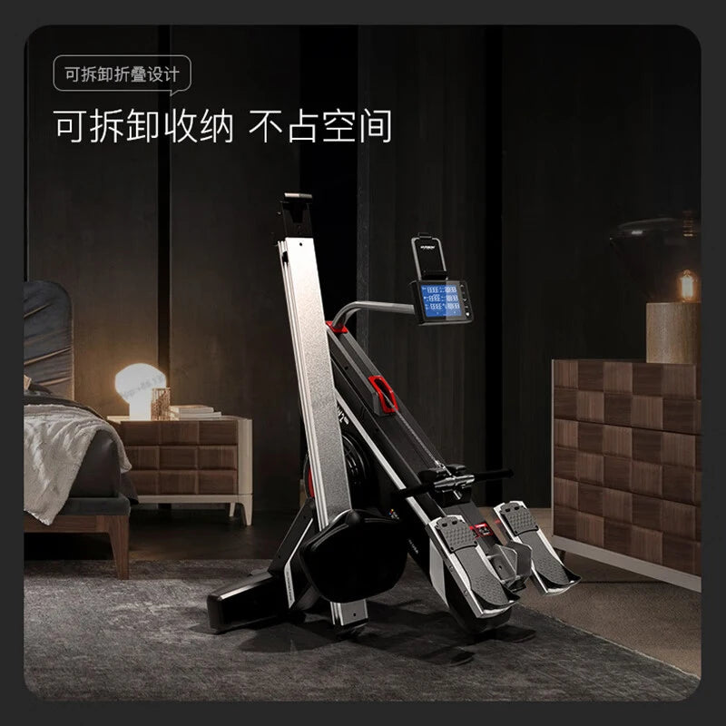 Commercial self generating wind resistance dual power rowing equipment for gyms