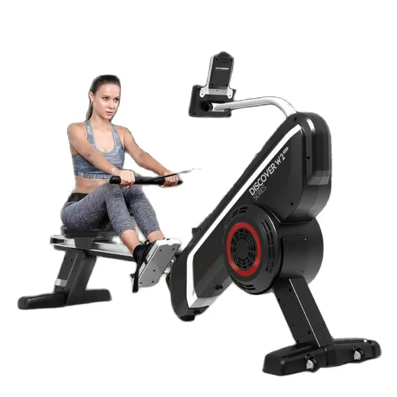 Commercial self generating wind resistance dual power rowing equipment for gyms