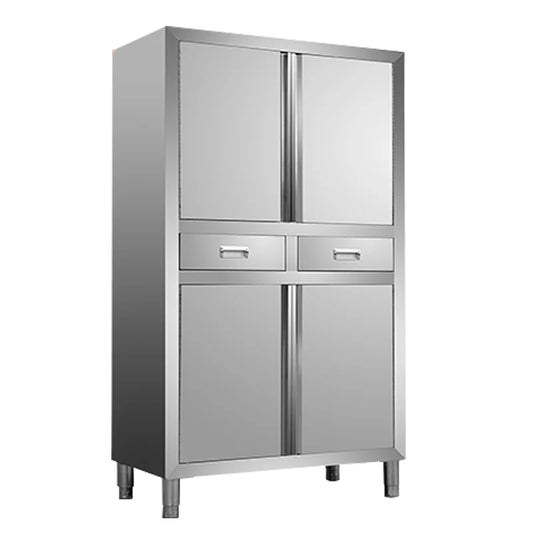 Commercial stainless steel 201 / 304 Sliding door restaurant kitchen cabinet for adjustable feet