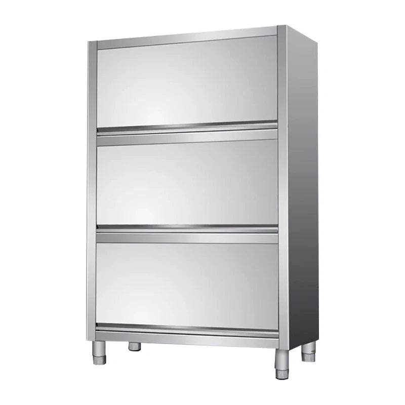 Commercial stainless steel 201 / 304 Sliding door restaurant kitchen cabinet for adjustable feet