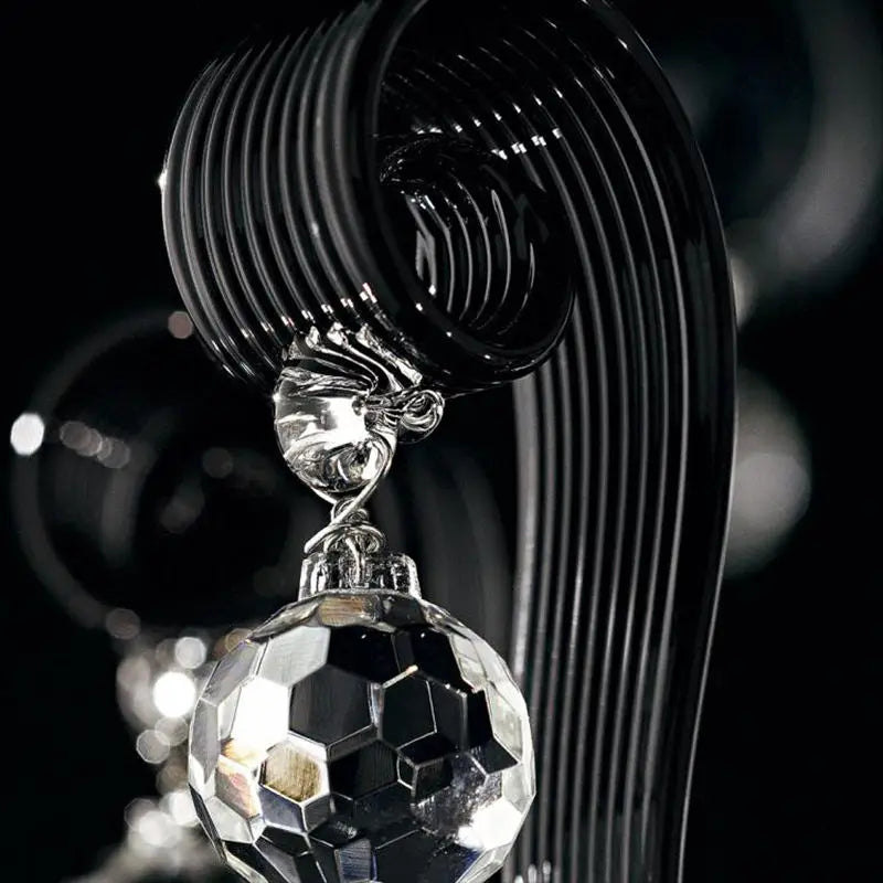 Contemporary Indoor Decoration Custom Hotel Lobby Villa Wedding Hall Led Transparent Black Crystal Chandelier Chandelier