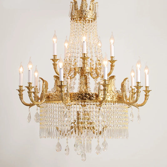 Copper Crystal Chandelier Living Room Dining Room Stairs Duplex Villa Luxury Atmosphere