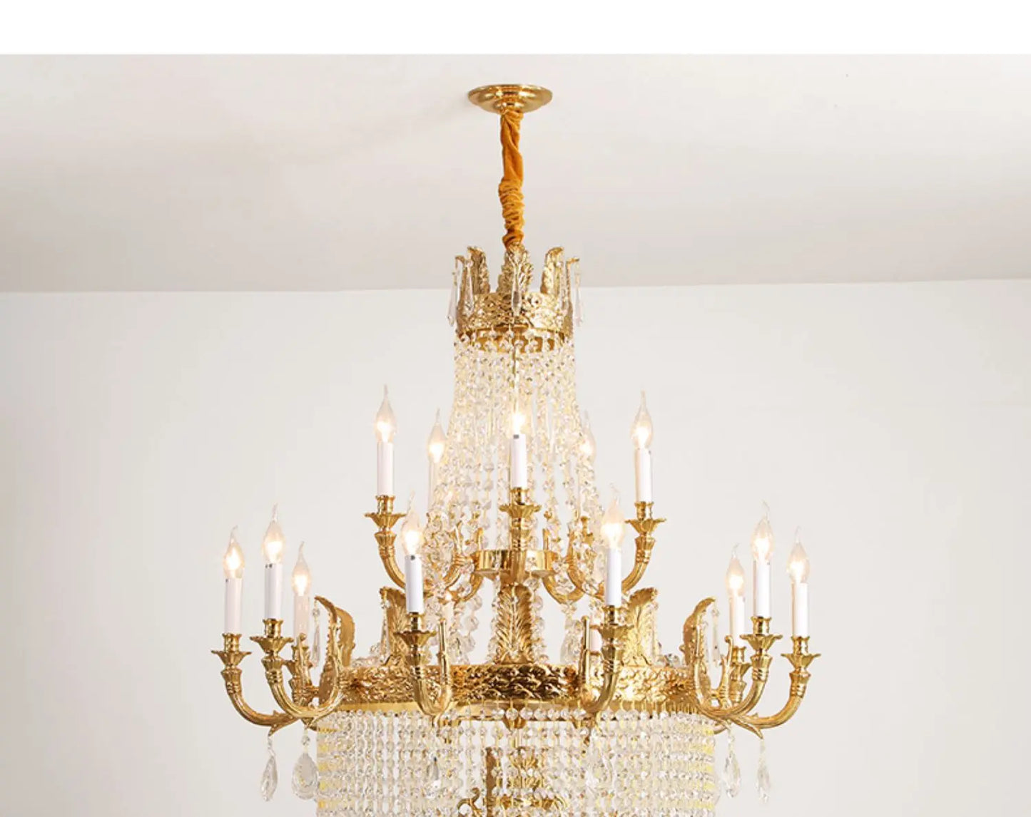 Copper Crystal Chandelier Living Room Dining Room Stairs Duplex Villa Luxury Atmosphere