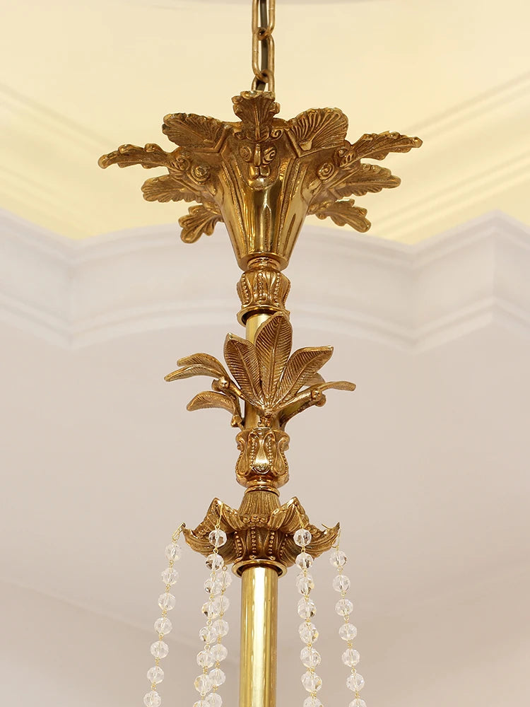 Copper Crystal Chandelier Staircase Duplex Building Luxury Creative High-End Villa Atmospheric Lamps