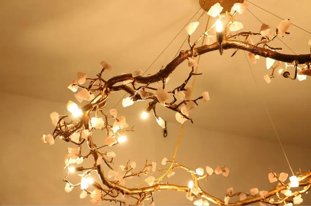 Copper lamp luxury post-modern copper crystal chandelier French living room dining hall lamp American minimalist designer villa