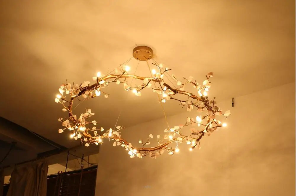 Copper lamp luxury post-modern copper crystal chandelier French living room dining hall lamp American minimalist designer villa