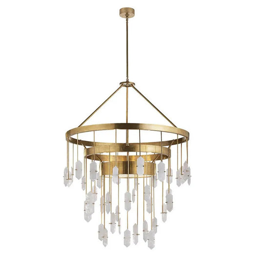 Copper marble chandelier personality creative model room studio restaurant villa duplex building chandelier