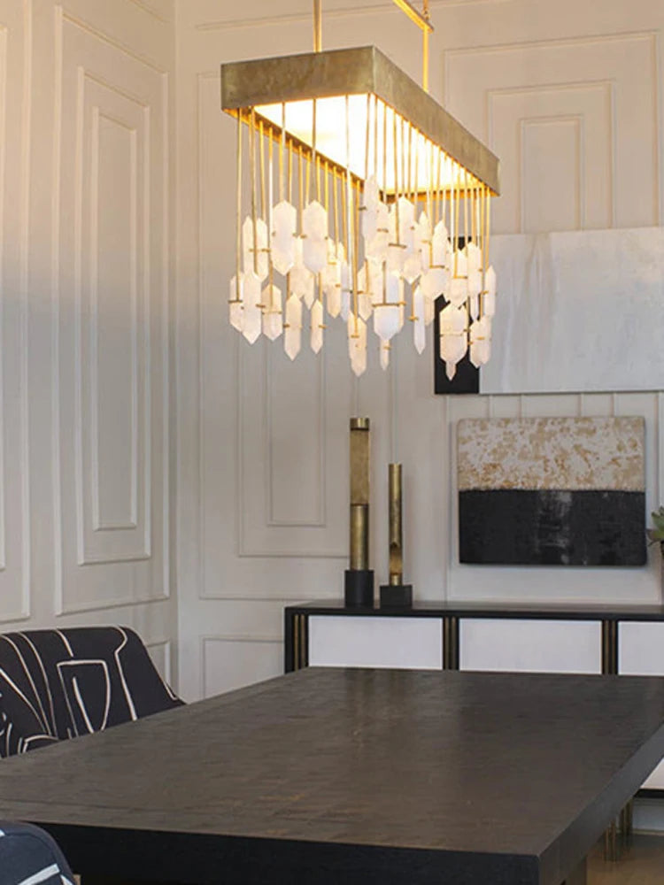 Copper marble chandelier personality creative model room studio restaurant villa duplex building chandelier