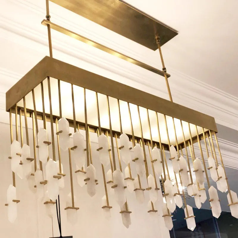 Copper marble chandelier personality creative model room studio restaurant villa duplex building chandelier