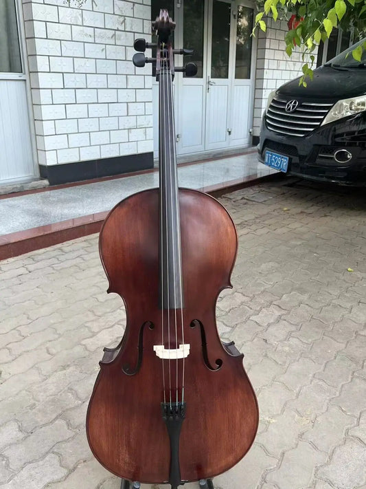 MMOOKA Copy Stradivari left Cello 4/4 Old spruce , 100% Hand Made with Bag, Bow#15719