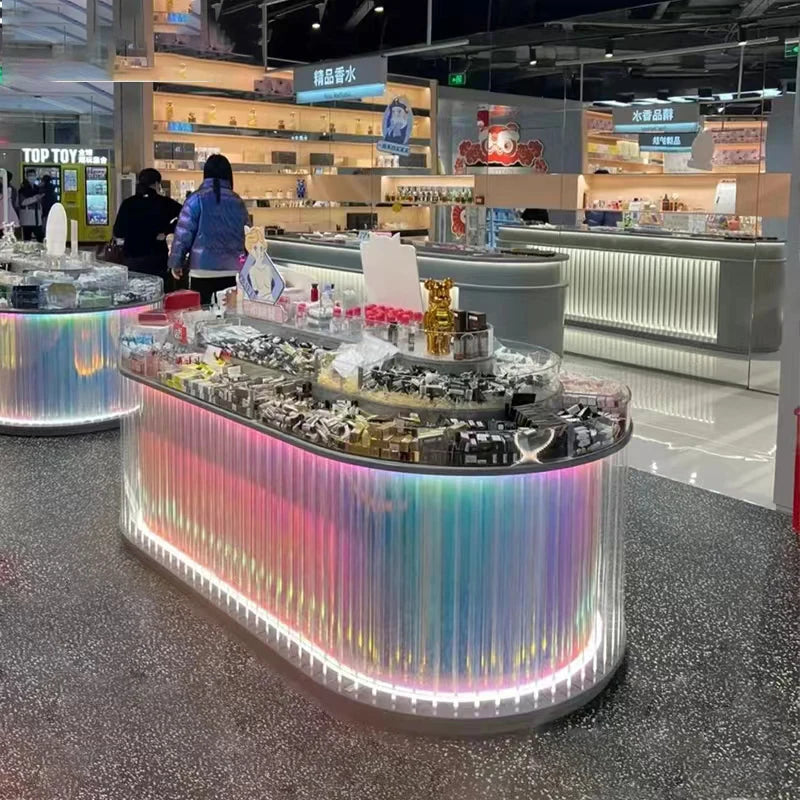 Cosmetics display cabinet, beauty salon cabinet, skin care product display, island display cabinet, shelf, shelf, baking varnish