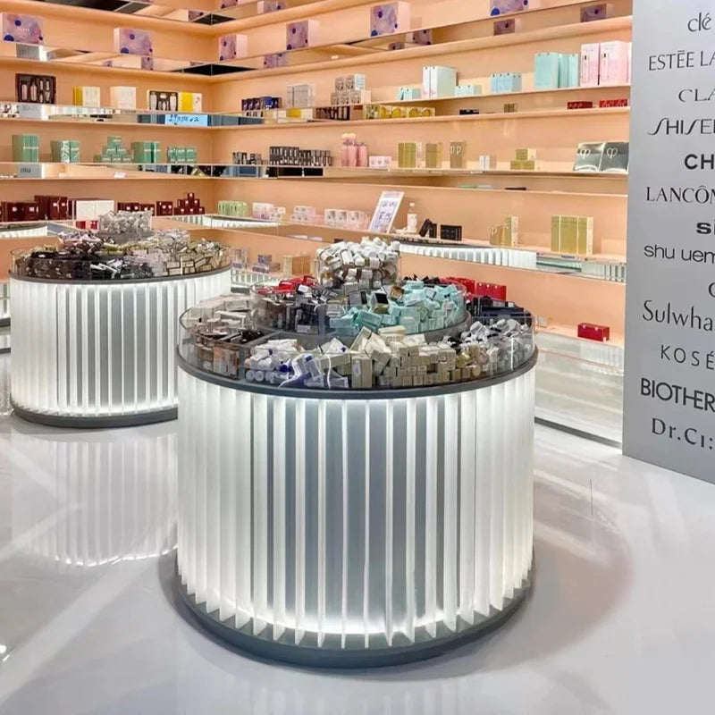 Cosmetics display cabinet, beauty salon cabinet, skin care product display, island display cabinet, shelf, shelf, baking varnish