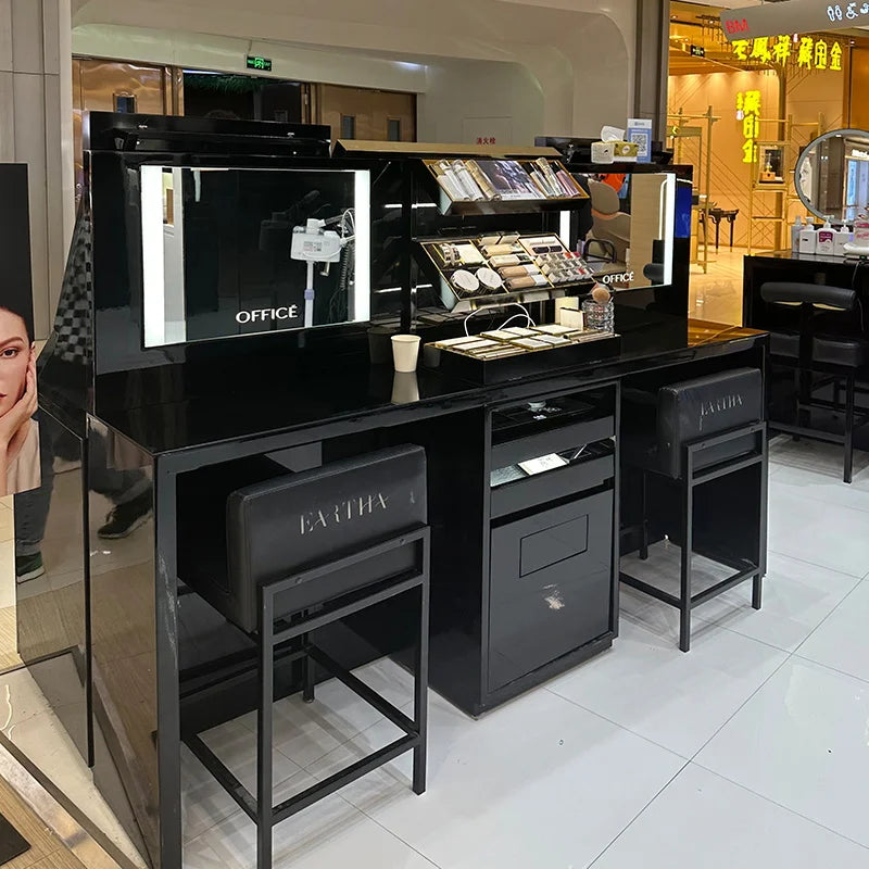 Cosmetics display cabinet display table beauty salon skin care products perfume lipstick facial mask store shelf