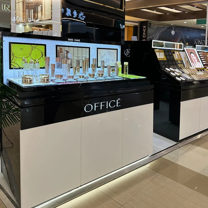 Cosmetics display cabinet display table beauty salon skin care products perfume lipstick facial mask store shelf