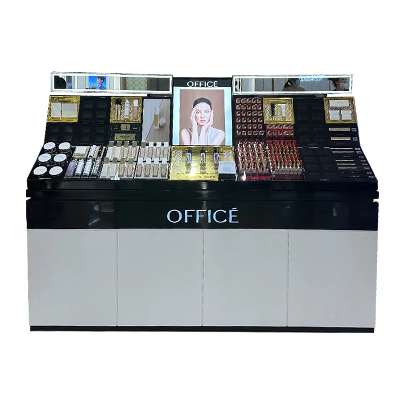 Cosmetics display cabinet display table beauty salon skin care products perfume lipstick facial mask store shelf