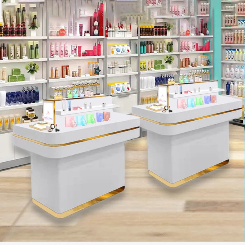 Cosmetics display cabinet, island cabinet, facial mask, perfume, beauty salon, jewelry display table
