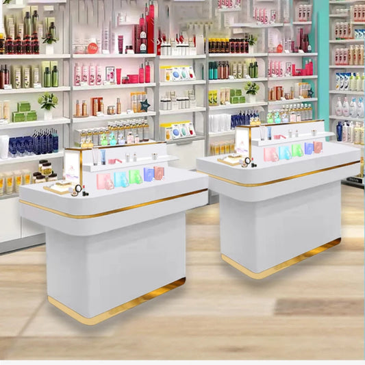 Cosmetics display cabinet, island cabinet, facial mask, perfume, beauty salon, jewelry display table