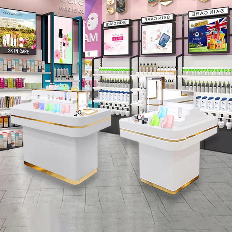 Cosmetics display cabinet, island cabinet, facial mask, perfume, beauty salon, jewelry display table
