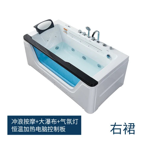 Couple luxury water curtain waterfall jacuzzi acrylic hotel home constant temperature bathtub