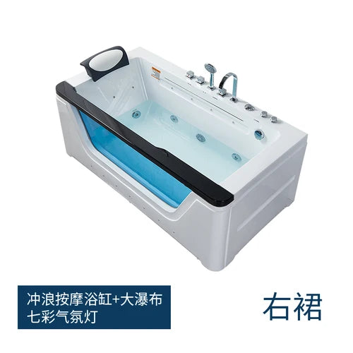 Couple luxury water curtain waterfall jacuzzi acrylic hotel home constant temperature bathtub