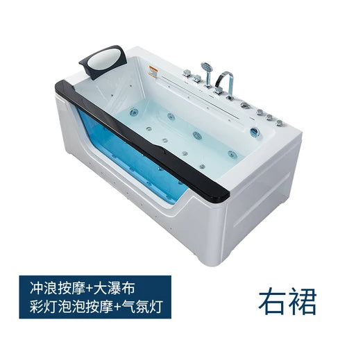 Couple luxury water curtain waterfall jacuzzi acrylic hotel home constant temperature bathtub