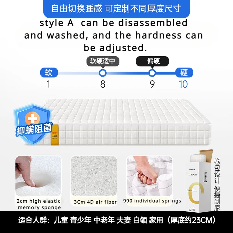 Cozy Comfortable Mattresses Roll Folding Firm King Floor Memory Foam Mattress High Quality Colchao De Casal Bedroom Furniture