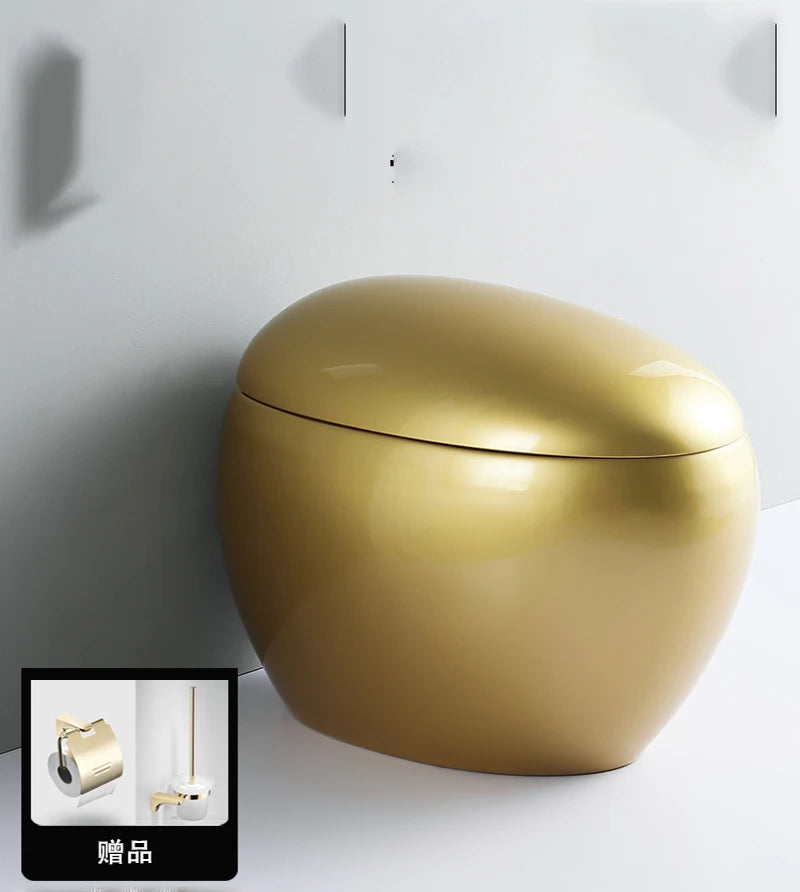 Creative European-style golden egg-shaped instant hot household toilet remote control fully automatic one-piece color smart toil