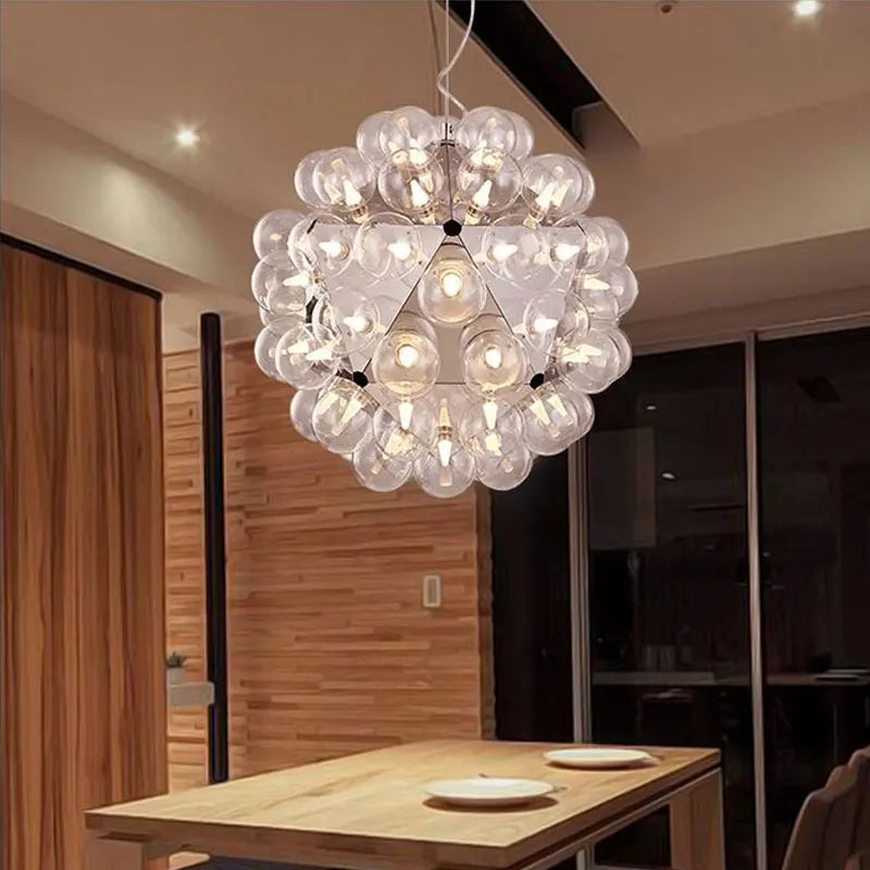 Creative glass ball dandelion staircase chandelier personality designer art hotel bedroom Italian villa lamp