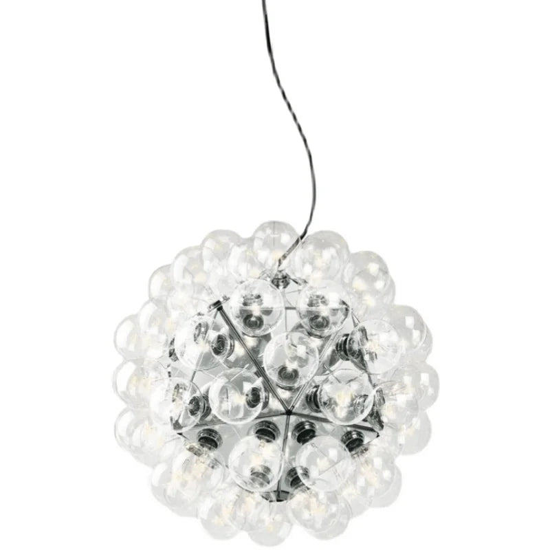 Creative glass ball dandelion staircase chandelier personality designer art hotel bedroom Italian villa lamp