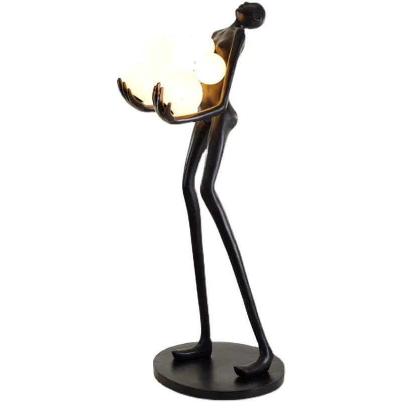 Creative humanoid art sculpture floor lamp home designer beauty shop clubhouse glass fiber reinforced plastic large character or