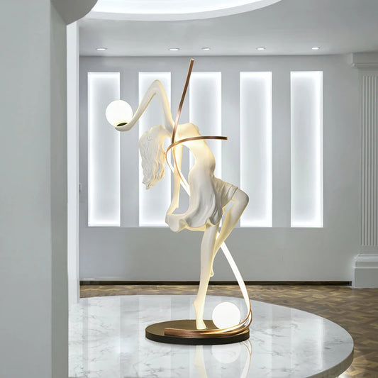 Creative humanoid sculpture decoration floor lamps, living rooms, hotels, shopping malls, postmodern light luxury fiberglass art