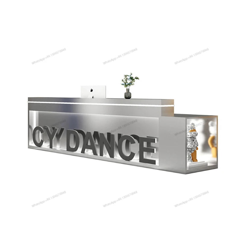 Creative minimalist hairdressing shop Stainless steel cash register Clothes shop Small bar table Hip hop room Reception counter