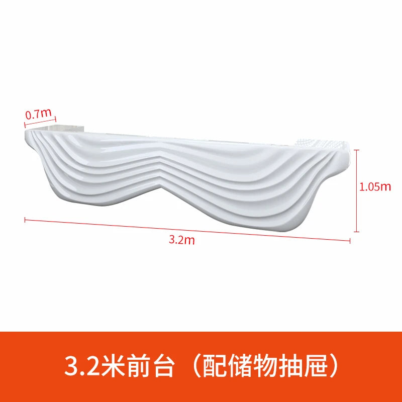 Creative shaped fiberglass modern beauty salon front desk company reception desk service desk wine reception bar customized