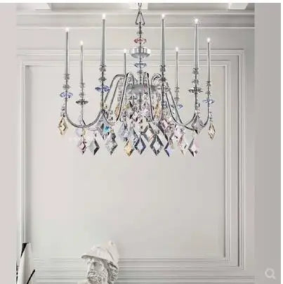 Crystal Chandelier French Elegant American Retro Villa Bedroom Guest Dining Duplex Building Italian European Chandelier