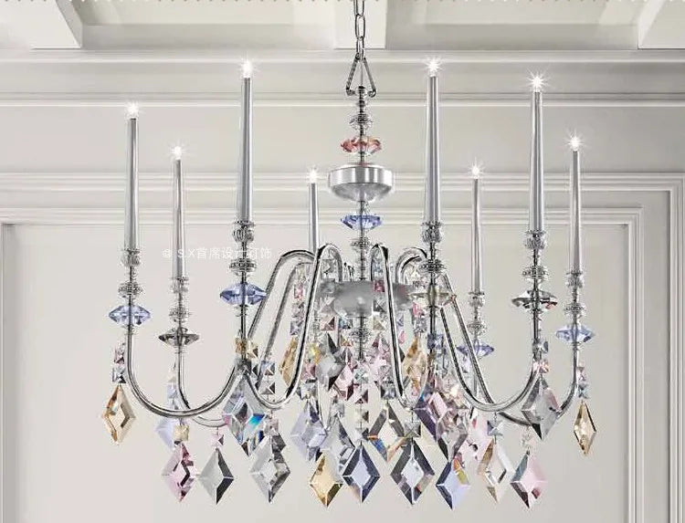 Crystal Chandelier French Elegant American Retro Villa Bedroom Guest Dining Duplex Building Italian European Chandelier